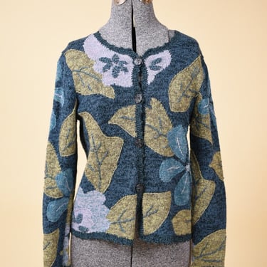 Botanical Cotton-Blend Knit Cardigan by Sigrid Olsen, S