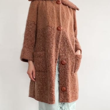 Apricot Hand Knit Mohair Coat (M)