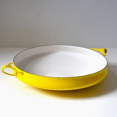 Vintage Dansk Kobenstyle X-Large 13.5" Paella Pan in Yellow, Designed by Jens Quistgaard 
