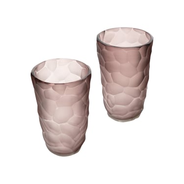 Murano Purple Pavone Vases