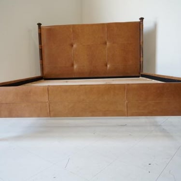 Ryder Leather and Walnut Bed 