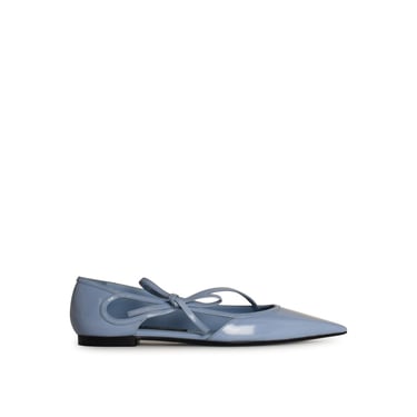 Dolce & Gabbana Light Blue Leather Ballet Flats Woman