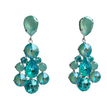 Dazzling Blue Crystal Post Earrings