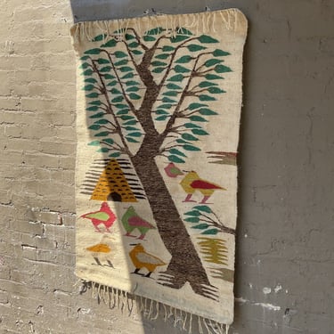 Tunisian Textile, Tree & Birds