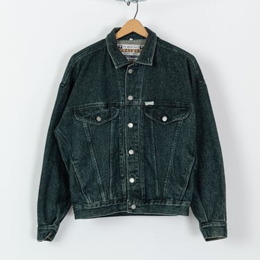 90s Guess Green Acid Wash Jean Jacket - Men's Medium | Vintage Streetwear Unisex Georges Marciano Tapered Denim Jacket 