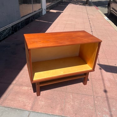 Danish Modern Teak & Maple Record Cabinet