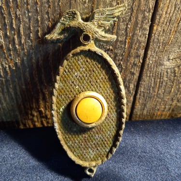 Brass Eagle Topped Doorbell 4x1.75x