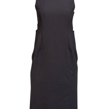 Jil Sander - Black Thick Knit Sleeveless Sheath Dress Sz S