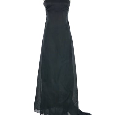 Valentino Silk Ruffle Strapless Gown