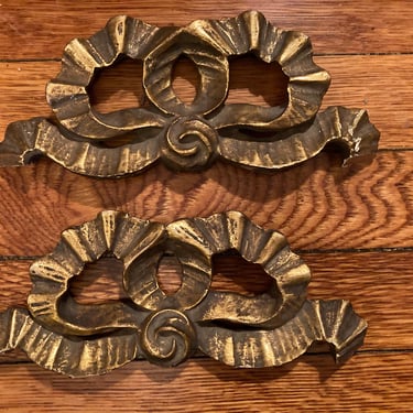 Gilded Wood Bows Decorative Accents 
