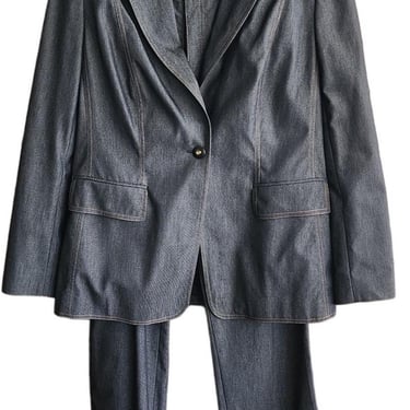 Vintage 2000s Escada Pant Suit Dark Wash Denim Neiman Marcus 