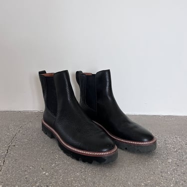 STUDIO SALE Madewell Citywalk Black Leather Chelsea Lug Sole Boot | Size 9 