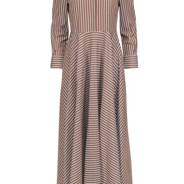 Tuckernuck - Tan & White Stripe Long Sleeve Maxi Dress Sz XS