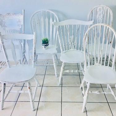 Mismatched Shabby Chic Dining Chairs 