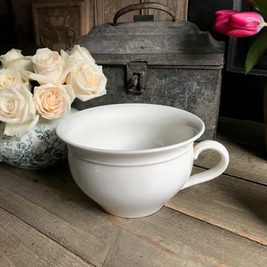 French White Ironstone Flower Pot, Chamber Pot, Hallmarked Hamage, Nord France 