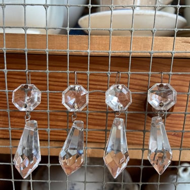 Beautiful vintage French set of 4 chandelier drops- 4SD 