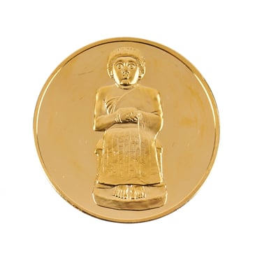 24k Gold Plated Bronze Medal Coin Gudea 