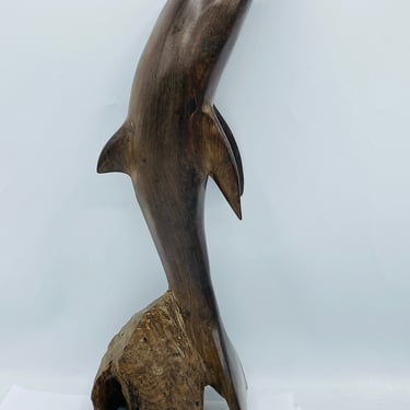 Vintage Large Dolphin Woodcarving Ironwood Sculpture 12” Sonoran 