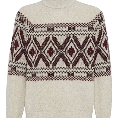 Brunello Cucinelli Men Maglia Collo Alto Geometric Jacquard