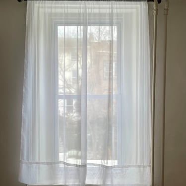 Pretty White French Voile Curtain Panel 68 x 87 