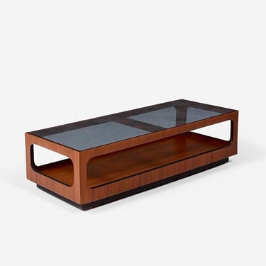 Mid-Century Modern Walnut & Smoke Glass Coffee Table by Lane, c.1960’s 
