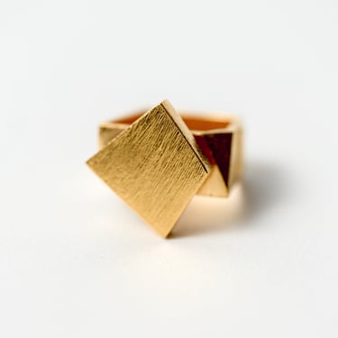 Gold Plated Sterling Silver Geometric Ring