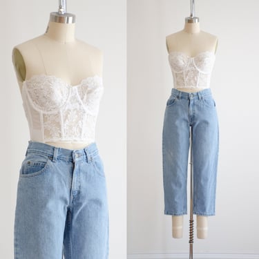 high waisted jeans 90s vintage faded denim cropped jeans capris 