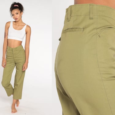 Boy Scout Pants Olive Green Pants Army High Waisted Combat 80s Vintage Cotton Slacks Uniform Trousers Military Olive Drab 1980s Small 4 