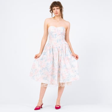 80s Floral Sailor Collar Fit & Flare Dress - | Flying Apple Vintage - Los  Angeles, CA | ATTIC