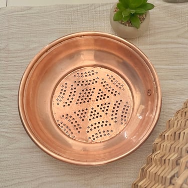 Vintage Copper Sieve, Strainer, Farmhouse, Country Home Wall Decor 