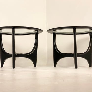 Pair of Lane Silhouette Ebony Lacquered End Tables, Circa 1964 - *Please ask for a shipping quote before you buy. 