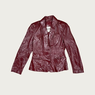 (S) Burgundy Leather Jacket