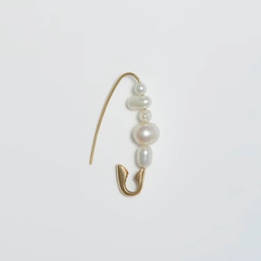 Mixed Pearl Safety Pin Earring