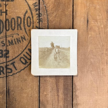 Antique Saratoga Bicycle Path Cabinet Card Photo 