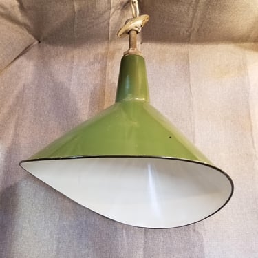 Vintage Benjamin Green Enameled Warehouse Lamp