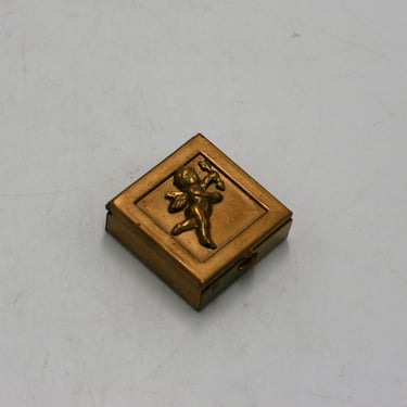 vintage brass cherub pill box 