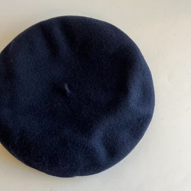 Vintage Borsalino Navy Blue Wool Made in Italy Beret Hat Women's 7.5 