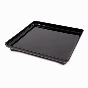 Japanese Black Lacquered Tray Serving Plate Mid Century Modern 