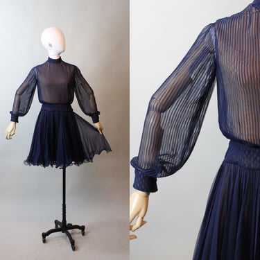 1960s TRAVILLA silk CHIFFON dress xs | new fall 