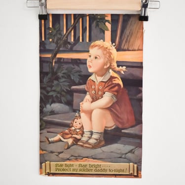 WWII Era Raymond J. Stuart Little Girl Poster Print 