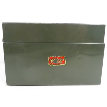 Mid Century Weis Dark Green Metal Card Catalog Box 