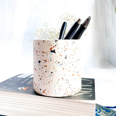 Neutral Terrazzo Pencil Pot & Vase 