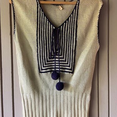 Vintage 1930s Deco Pom Pom Sweater Top 