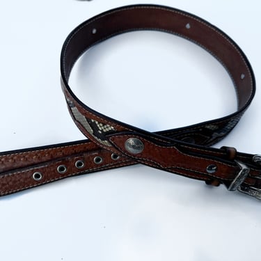 Toni Vtg Leather & Snake Belt | M/L