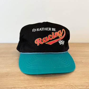 Vintage I'd Rather Be Racing Snapback Hat 