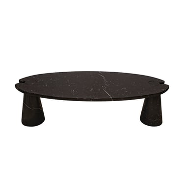 Angelo Mangiarotti Eros Coffee Table in Polished Black Marble 1970s (Signed)