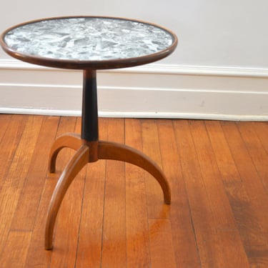 Vintage Mid-Century Horn Leg Side Table with Faux Stone Top by Heritage Henredon, 1960s 