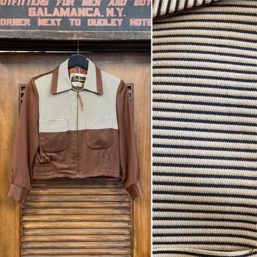 Vintage 1950’s Two-Tone Gabardine Rockabilly Boys Youth Jacket, 50’s Sportswear, Vintage Clothing 