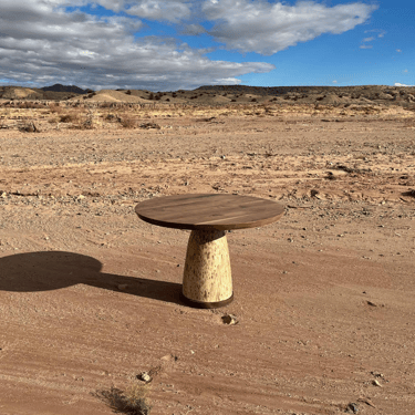 Desert Cheese Dining Room Table with Walnut Top