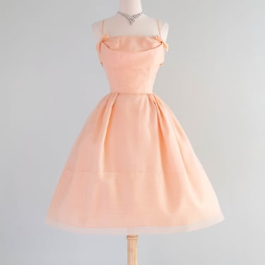 The Sweetest 1950's Peaches & Bows Cupcake Dress / XS